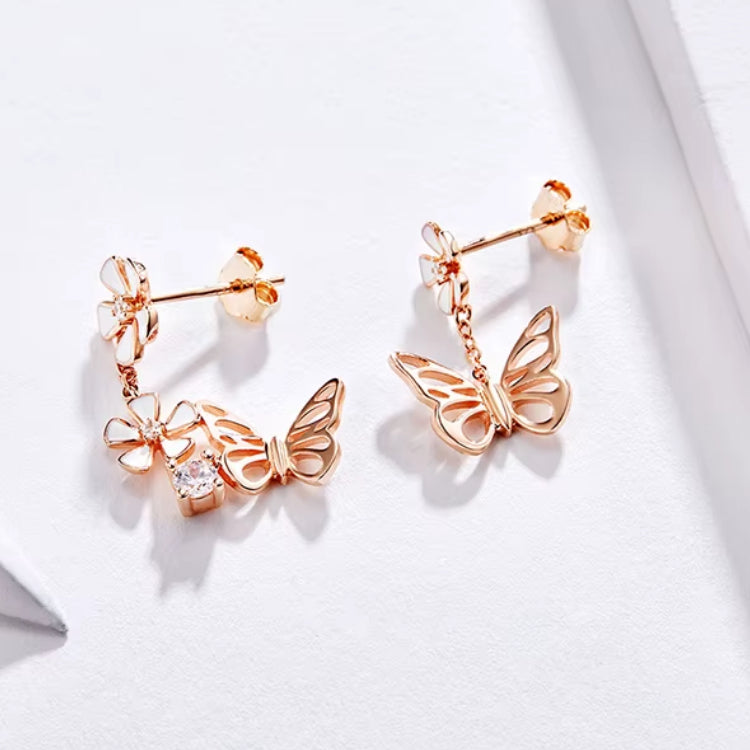 Aretes Mariposa Floral