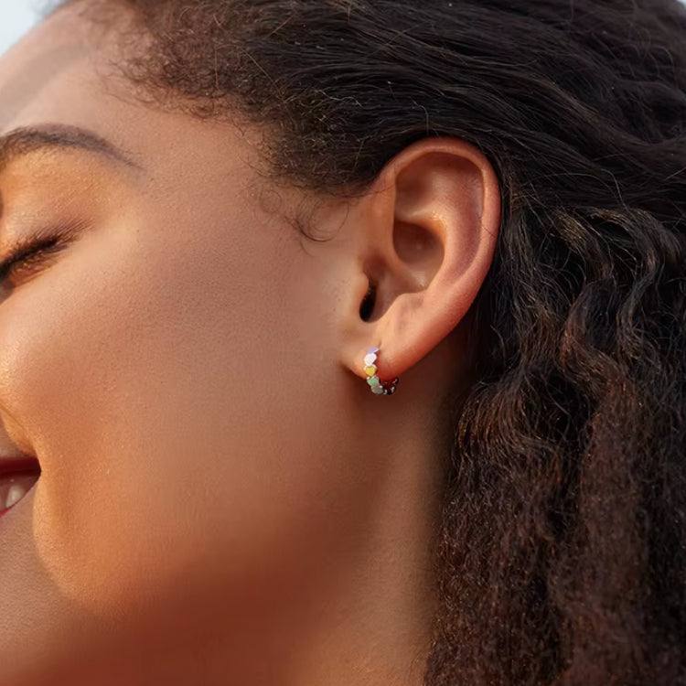 Aretes Corazón Arcoíris