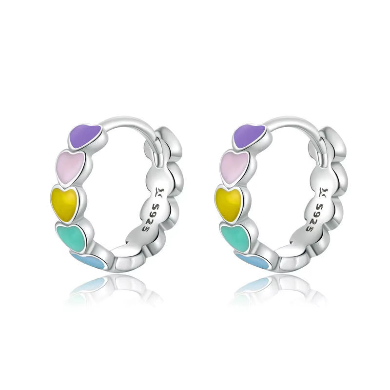 Aretes Corazón Arcoíris
