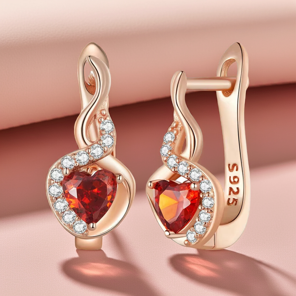 Aretes Corazón de Fuego