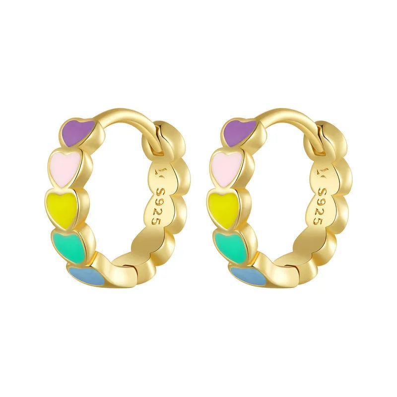 Aretes Corazón Arcoíris