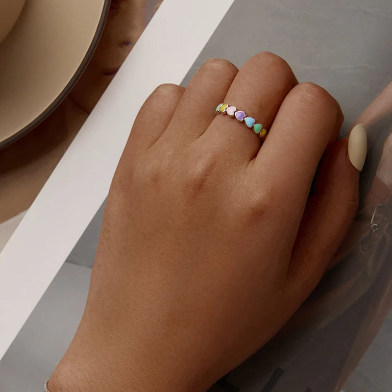 Anillo Corazones Pastel