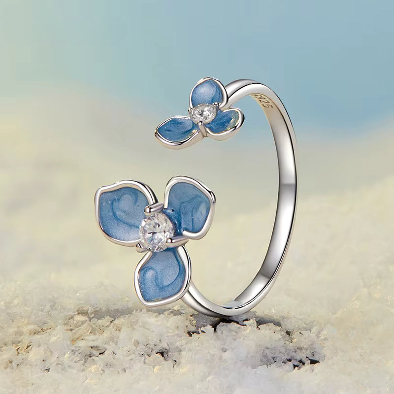 Anillo Flor Azul