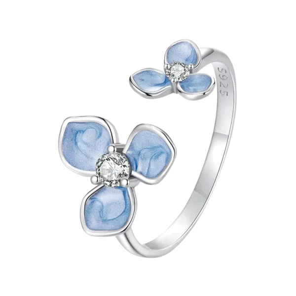 Anillo Flor Azul