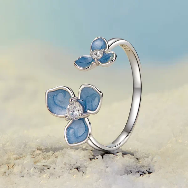 Anillo Flor Azul - Image 3